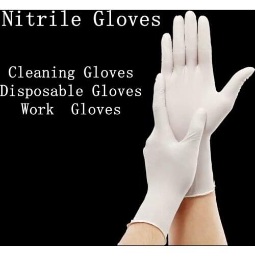 10Pcs Nitrile Disposable Gloves Black Household Kitchen Cleaning Gloves Work Garden Glove Universal for Left and Right Hand