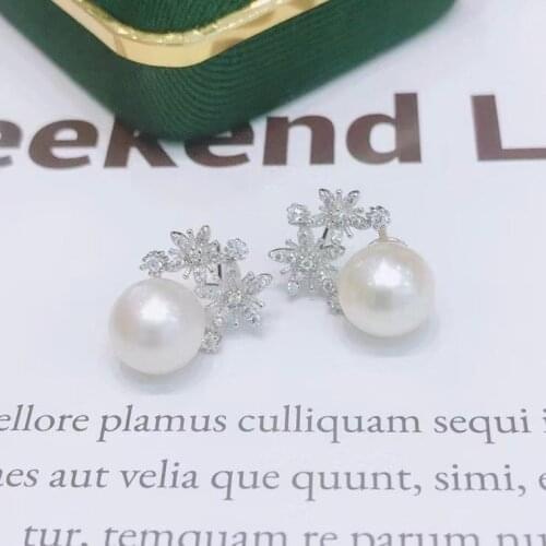 Charm DIY 925 Sterling Silver Earrings Findings Settings Base Mountings Parts Mounts for Coral Pearls Agate Crystal Stones Beads