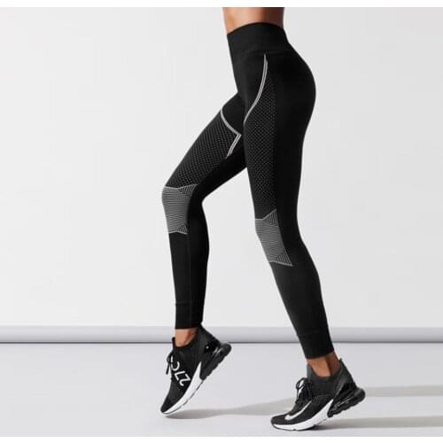Casual Autumn Style Ladies Workout Fitness Leggings Geometric Printing Polyester Sportswear Leggings