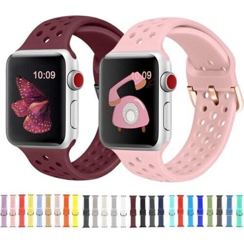 Silicone Strap For Apple Watch band 38mm 42mm iwatch band 44mm 40mm Sport Bracelet belt correa Apple watch 5 4 3 2 1 Accessories