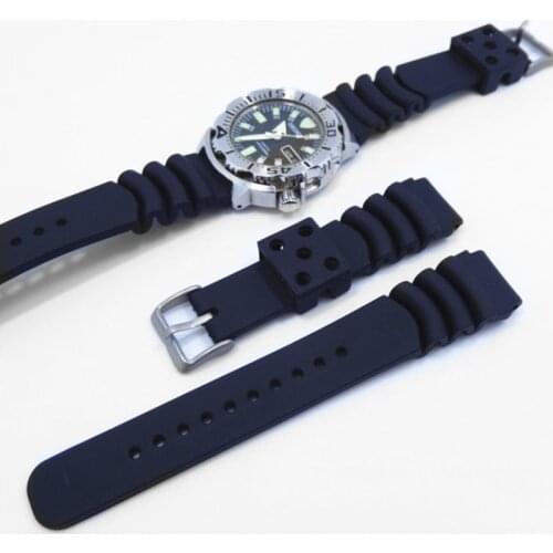 Watch accessories silicone strap for Seiko dive watch with water ghost DAL0BP SKX007 SRPA21J1 18mm 20mm 22mm 24mm sports strap