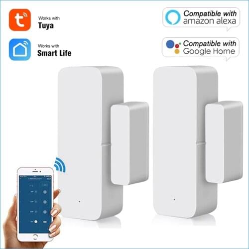 Tuya WiFi Door Sensor, Smart Door Open/Closed Detectors, Smartlife APP Wifi Window Sensor Work with Alexa,Google Home