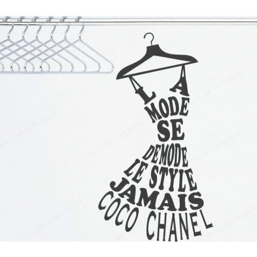 YOYOYU la mode se demode le style jamais coco Quote Vinyl Wall Art Sticker Home decor Women Bedroom Art Wall Decal Poster HL89