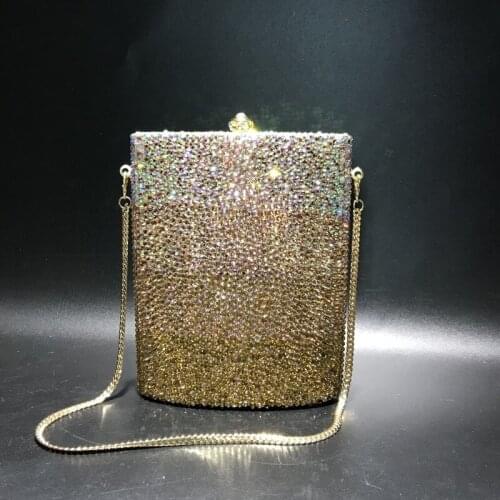XIYUAN Women gold Crystal Clutch purse for wedding Evening Bags Rhinestone Diamond Minaudiere Handbags Party Cocktail wallet bag
