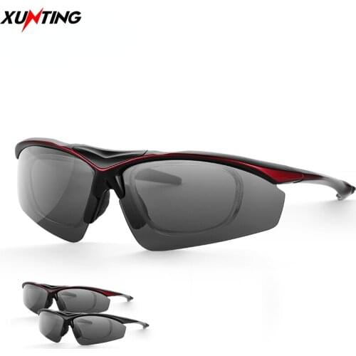 Xunting Cycling Glasses Black Color MTB Polarized Lens Road Bike Cycling Eyewear Running Fishing Sports MTB Mountain Sunglasses