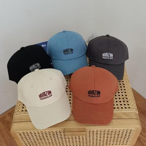 Japanese Letter Embroidery Sun Baseball Hats 2021 Women Vacation Trend Sunscreen Korean ins Casual Outdoor Hat Couple Beach Cap