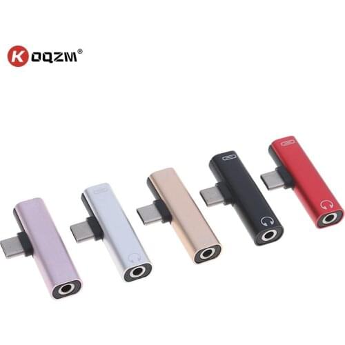 2 in 1 Type C Audio Adapter Mini Type-C to 3.5mm Jack Converter USB-C Charge Adapter Cable for Android Phone