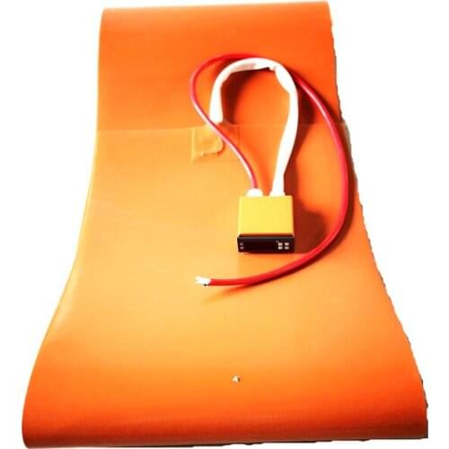 240v 1800w 400*2000*1.5mm Silicone Ski Board Heat Blanket digital thermostat on wire 1000mm lead out from middle of 400mm side