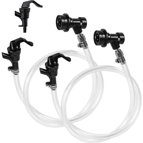 3Ft Beer Line Assembly, Ball Lock Disconnect Liquid Tubing,Party Beverage Dispensing Hose Kit with Tap&4 Hose Clamps