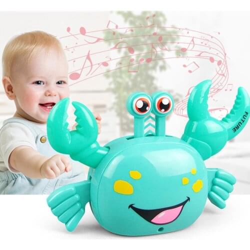 Automatic Turn Electric Crab Musical Toys Lateral Walking Educational Toys For Children Baby Crying Toy Childrens Phone Toy