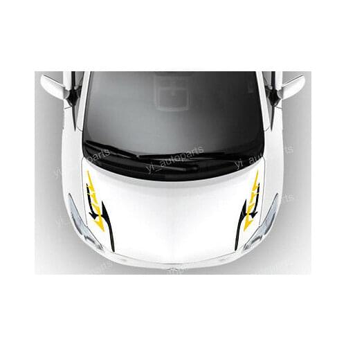 Car Front Hood Body Graphic Vinyl Sticker Decal Blade Sharp Horn Eyebrow Flame 41cm(16")X11.5cm(4.5")Approx