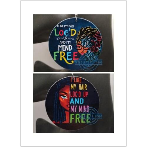 Free Shipping! Round African American locs wooden earrings