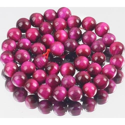 AAA Natural Stone Magenta Tiger Eye Agates Loose Round Spacer Beads for Jewelry Making Diy Charm Bracelet Earrings 6/8/10MM 15"