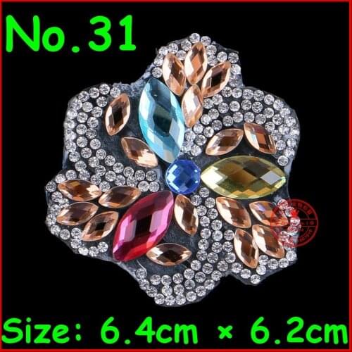 1 Pcs/Lot shiny Patches Hotfix rhinestone iron on crystal motifs patches for women clothes bride wedding dress diy accessories