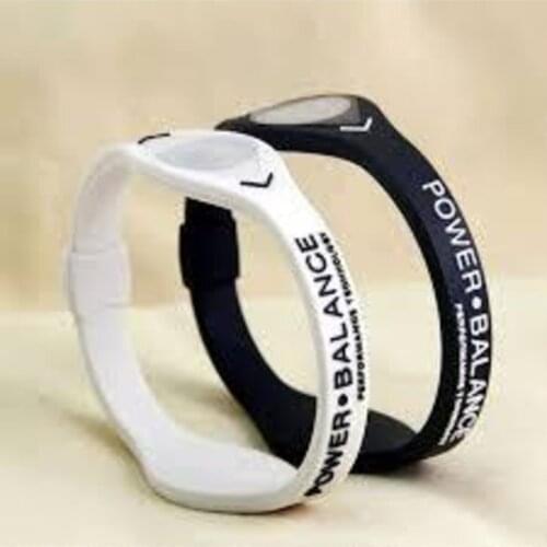Black And White Dual Power Balance stabilizer Wristbands Bracelets