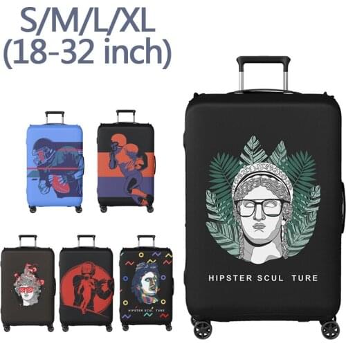 Portrait pattern design luggage protection cover suitcase cover elastic dust cover suitable for 18-32 inches travel accessories