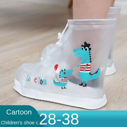 Shoe Cover Children Student Children Waterproof Foot Cover Waterproof Rain Boots Men and Women Adult Thickened