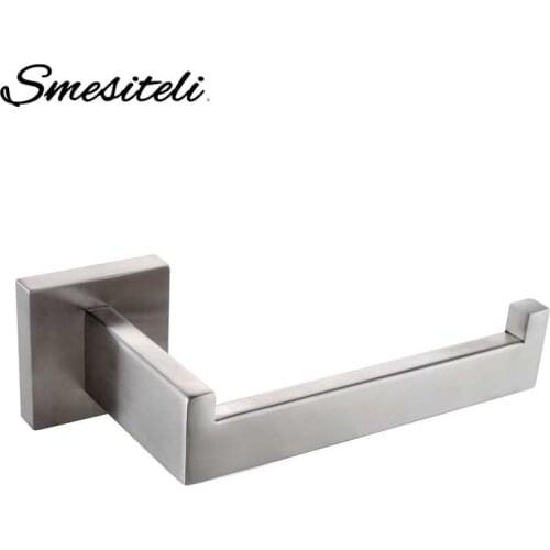 Whosale And Promotions Retail Luxury 304 Stainless Steel Brushed Nickel Finished Toilet Paper Holder Roll Quadrate Wall Mounted
