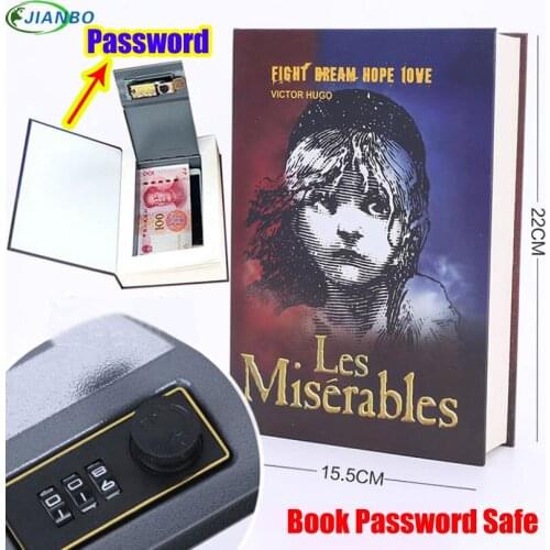 Home Storage Safe Box Dictionary Digital Password Book Bank Money Cash Jewellery Hidden Secret Security Locker With Metal Lock