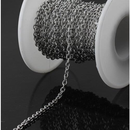 20m 304 Stainless Steel Cable Chains 0.6MM 0.8MM 1.2MM Cross Chain for Jewelry Making DIY Bracelet Necklace Accessories Findings