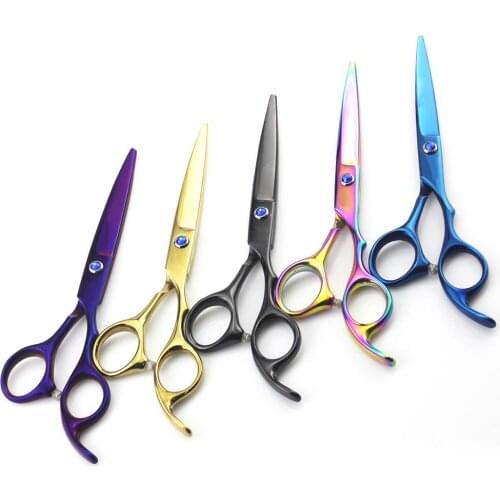 Multicolor Professional Barber Hair Scissors Regular Thin Cutting Flat Tooth Trimmer Stainless Steel Salon Hairdressing Shears