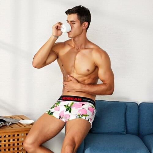 Mens Viscose Pajama Lounge Shorts Solid Casual Sleepwear Breathable Sleep Bottoms Summer Men Convex U Pouch home Boxer Underwear