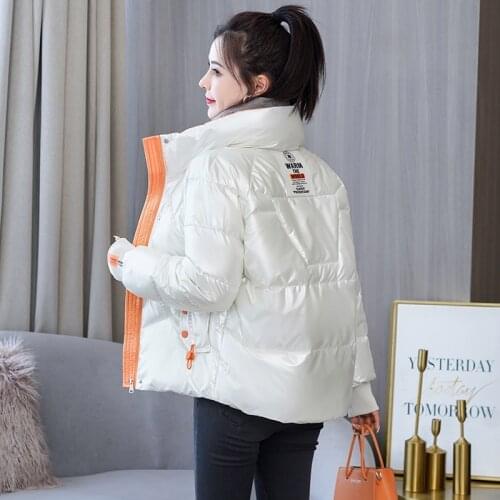 New Winter Parker Down Cotton Jacket Female Short Overcoat Loose Shiny Padded Jacket Women Fashion Plus Size Warm Outerwear Lady
