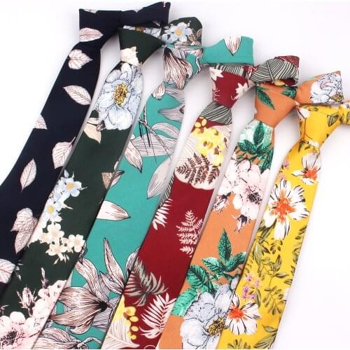 New Floral Ties For Men Printed Chiffon Tie Mens Ties Spring Summer Slim Neck Tie Fashion Skinny Necktie For Wedding Party