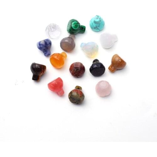 Wholesale 50pcs Natural Stone Lotus Seedpod Agates Roses Quartz Necklace Pendants Charms for DIY Jewelry Making Free Shipping