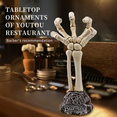Barbershop retro oil head shop tool storage and arrangement personalized ornaments skull head, High-end Bar decoration