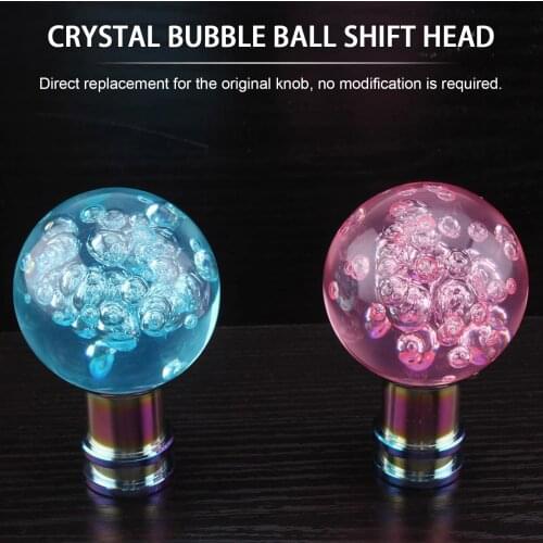 Modified Car Manual Shift Knob Gear Shifter Head Shift Knob Stick Crystal Transparent Bubble Pink Blue White Gear Shift Knob