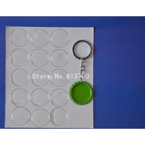 MIX Order 1000 Pcs Flattened Bottle caps Colored + 1000 pcs Keychain Ring +1000 pcs 1'' Domes Clear Epoxy Stickers For Key chain