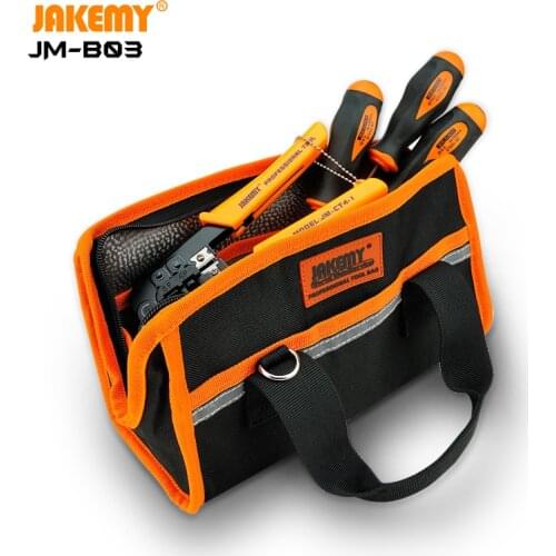 JAKEMY JM-B01 B02 B03 Durable Hardware Tool Storing Oxford Fabric Tool Bag with Sturdy Zipper Good for Accessories Storage