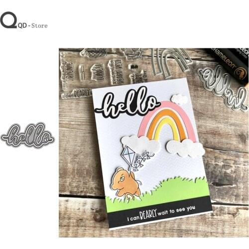 Hello English Words Cutting Dies Stamps Dies Scrapbooking Mold Cut Handmade Tools DIY Craft Decoration 2020 New Metal Dies