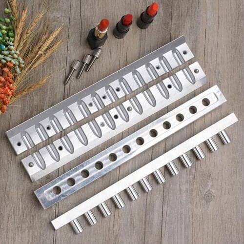 1 Set 12 Cavities DIY Lipstick Mold 12.1mm Aluminium Lipstick Mould Lip Balm Maker Filling Mould Holder Stand Makeup Tool Kits