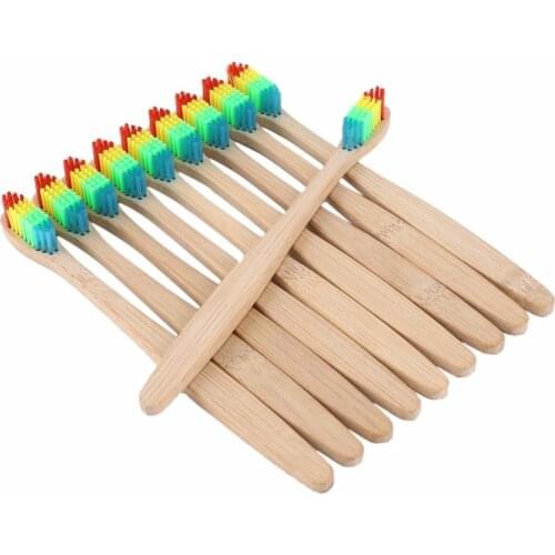 10/4/1pcs Colorful Bamboo Toothbrush Eco friendly Wooden Rainbow Bamboo Handle Toothbrush Oral Care Soft Bristle Teeth whitening