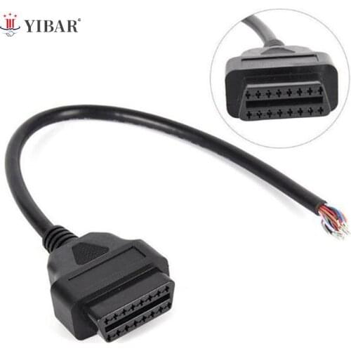 OBD OBD-II 16 Pin Female Extension Connector To Open Plug Wire Diagnostic Cable