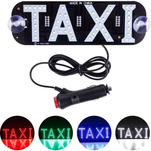 1x LED Taxi Light Checker For Uber Lamp Windscreen Cab Signal Indicator Cigarette Switch Lighter Windshield Lamp 12V Universal