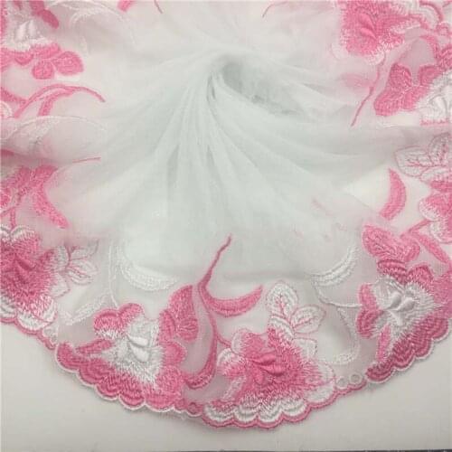 20Yards Flower Decorating Embroidered Lace Trim Trims 20cm Fabric for Sewing and Art Craft Projects High Quality