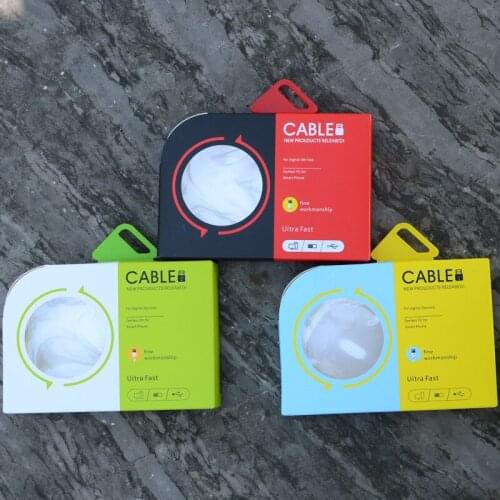 200Pcs/Lot 3 colors Retail Packing Box High Quality USB Data Sync Charger Cable For 6 6s 7 8 plus X XS package box