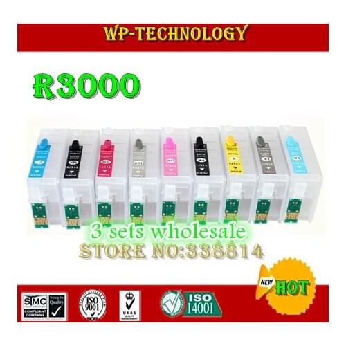 27PK = 3sets , Empty refillable cartridges Suit for T1571-T1579 ,suit for Epson Stylus Photo R3000 , with ARC chips