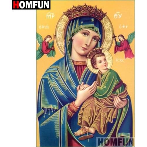 HOMFUN Full Square/Round Drill 5D DIY Diamond Painting "Religious figure" 3D Embroidery Cross Stitch 5D Home Decor gift A17263