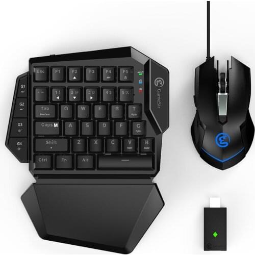 GameSir VX Single Hand Wireless Bluetooth Game Keyboard Mouse Combo Adapter PS4 Console Controller for PlayStation 4/Xbox/Switch