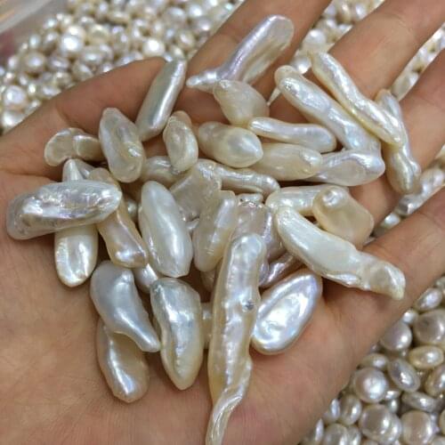 New Pipa-shaped White Freshwater Pearl Beads Simple And Stylish DIY Jewelry Gift Size 5x10-7x25mm