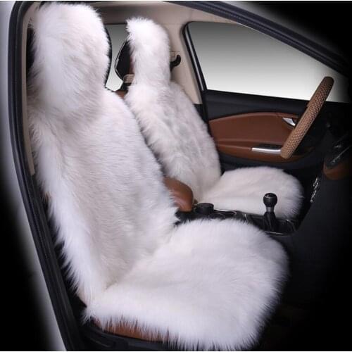 100% Natural Fur Sheepskin Car Seat Covers, Universal Wool Car Seat Cushion,Winter Warm Car Front Seat Cover SWSC02