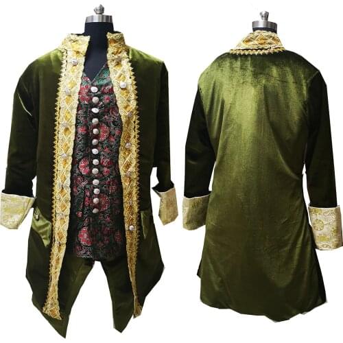 D-396 male green Victorian /Civil War mens period costume Medieval Renaissance stage performance/Prince charming William