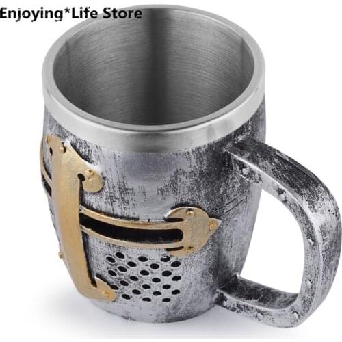 Coffee Mug Resin Skull Beer Mug Stainless Steel Cup Home Decoration Travel Coffee Mug