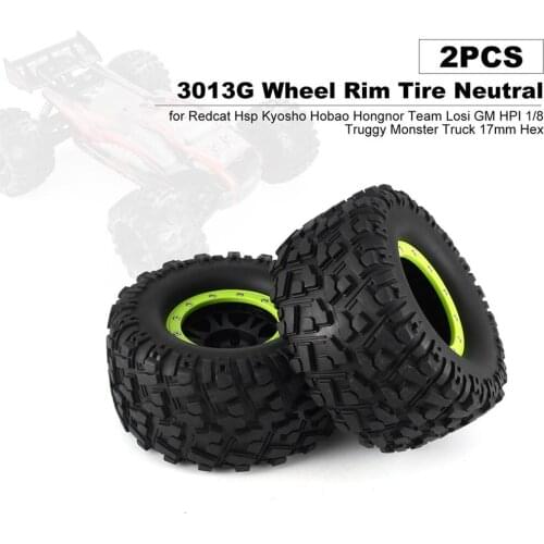 2PCS 3013R Wheel Rim Tire For Redcat Hsp 1/8 Truggy Monster Truck 17mm Hex RC Car Model Spare Parts Accessories