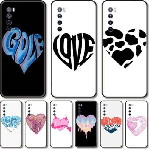 Creative heart shapes Phone Case For Huawei Nova 2 3 4 5 6 7 8 SE i E Pro Lite black cell shell