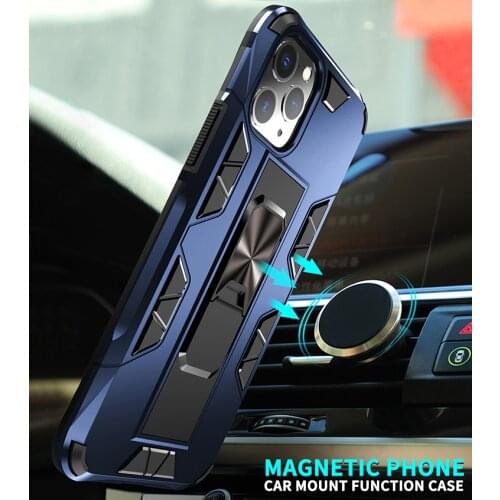 Magnetic Metal Bracket Luxury Armor Phone Case For iphone 12 Pro Max 11 Pro XS Max XR X 6 6S 7 8 Plus Mini SE 2020 Cover Shell